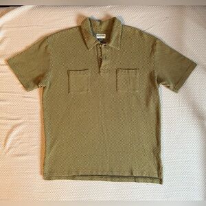 Vintage 90s Guess Jeans Waffled Double Pocket Khaki Polo Shirt